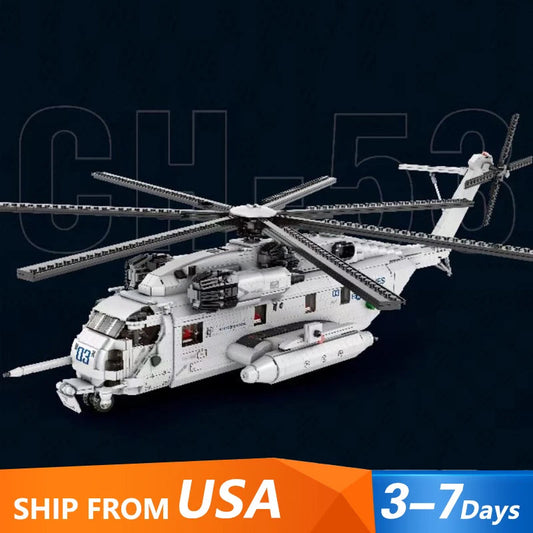 Military CH-53 Transport Helicopter Building Blocks Set | Large Air Force MOC Aircraft Model - 2192 PCS Collectible Display & Gift OSCAR BRAVO STUDIO