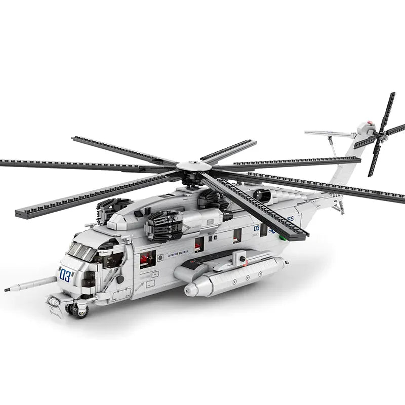 Military CH-53 Transport Helicopter Building Blocks Set | Large Air Force MOC Aircraft Model - 2192 PCS Collectible Display & Gift OSCAR BRAVO STUDIO