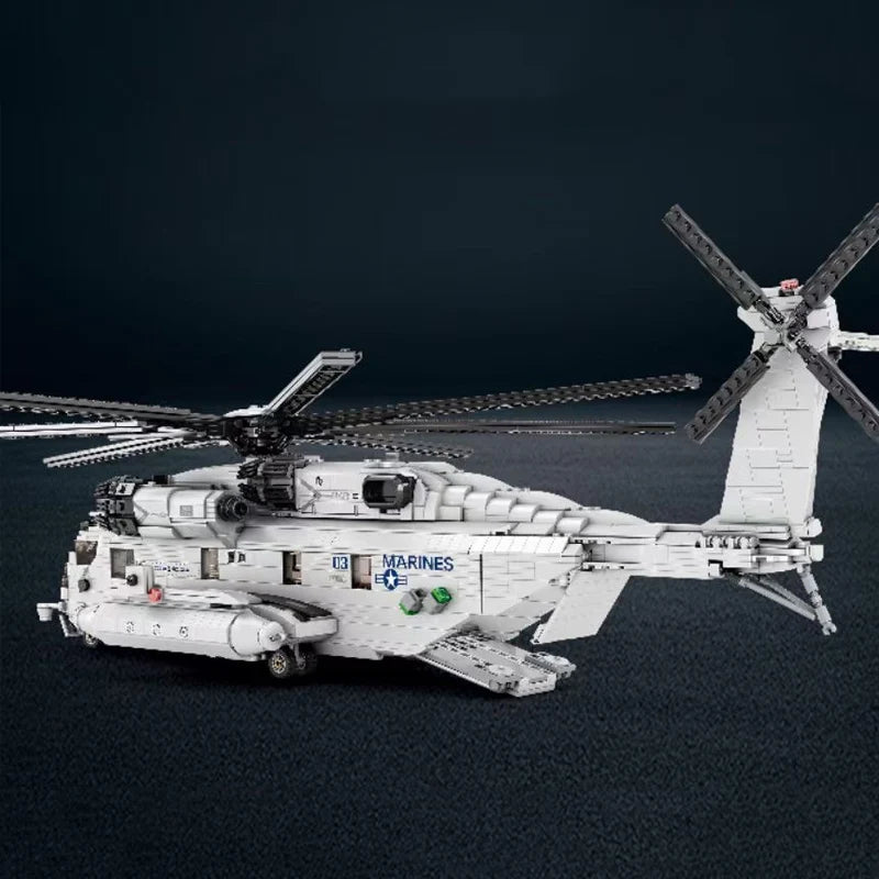 Military CH-53 Transport Helicopter Building Blocks Set | Large Air Force MOC Aircraft Model - 2192 PCS Collectible Display & Gift OSCAR BRAVO STUDIO