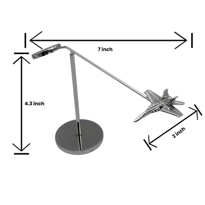 F18 Fighter Jet Scale Model – Chrome Air Force Desktop Airplane Sculpture – Premium Aircraft Desk Decor for Pilots & Collectors – 5 Inch OSCAR BRAVO STUDIO