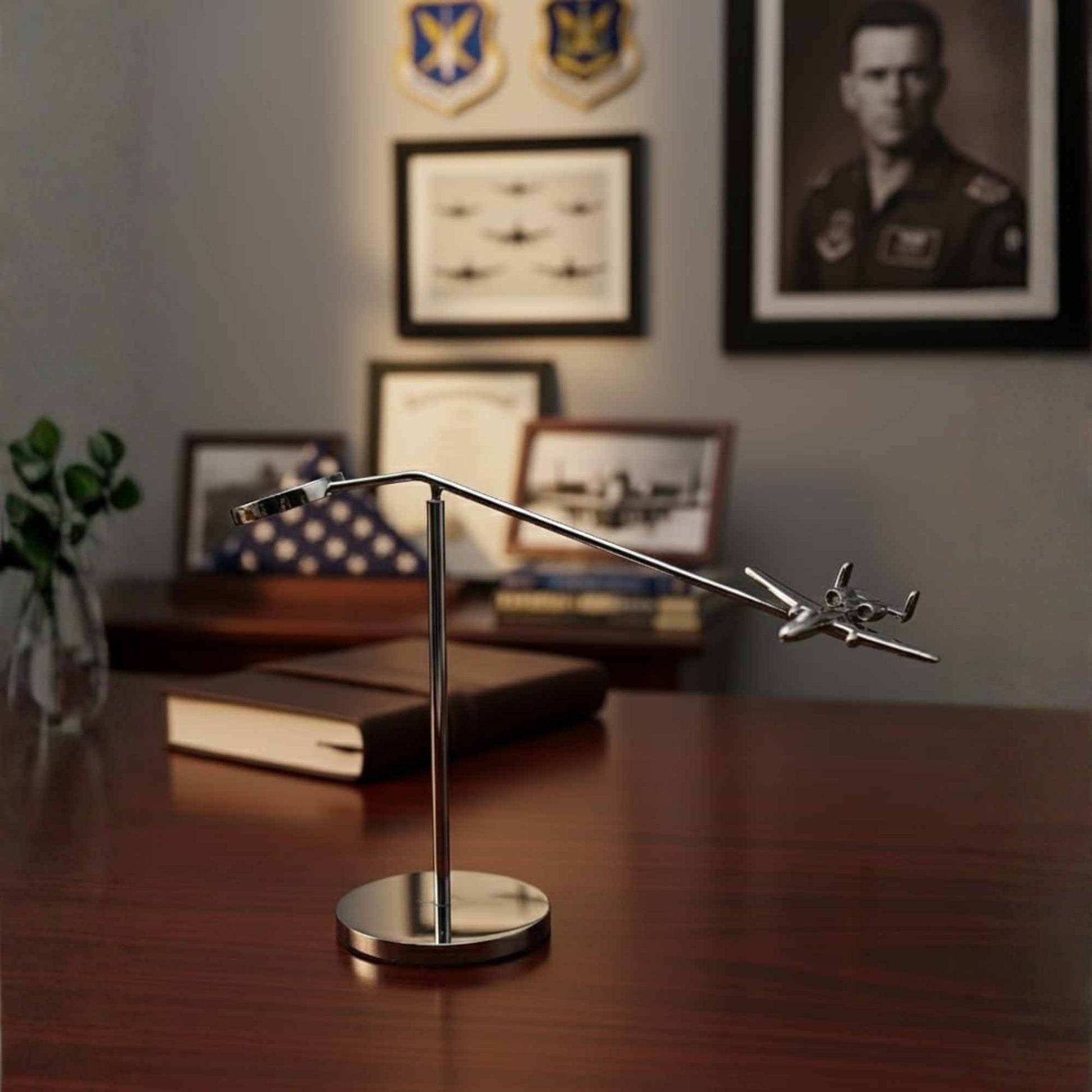 A10 Fighter Jet Scale Model – Chrome Balance Desk Sculpture for Pilots, Veterans and Aviation Collectors OSCAR BRAVO STUDIO
