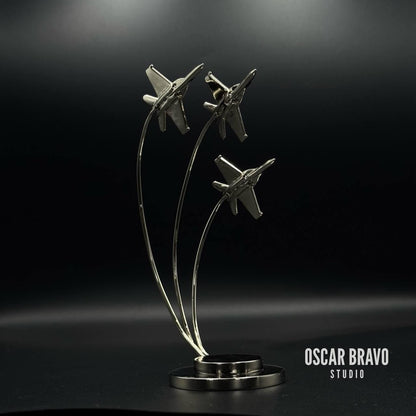 F18 Hornet Formation Model – Fighter Jet Display, Pilot Gift, Aircrew & Veteran Collectible, Aviation Desk Decor OSCAR BRAVO STUDIO