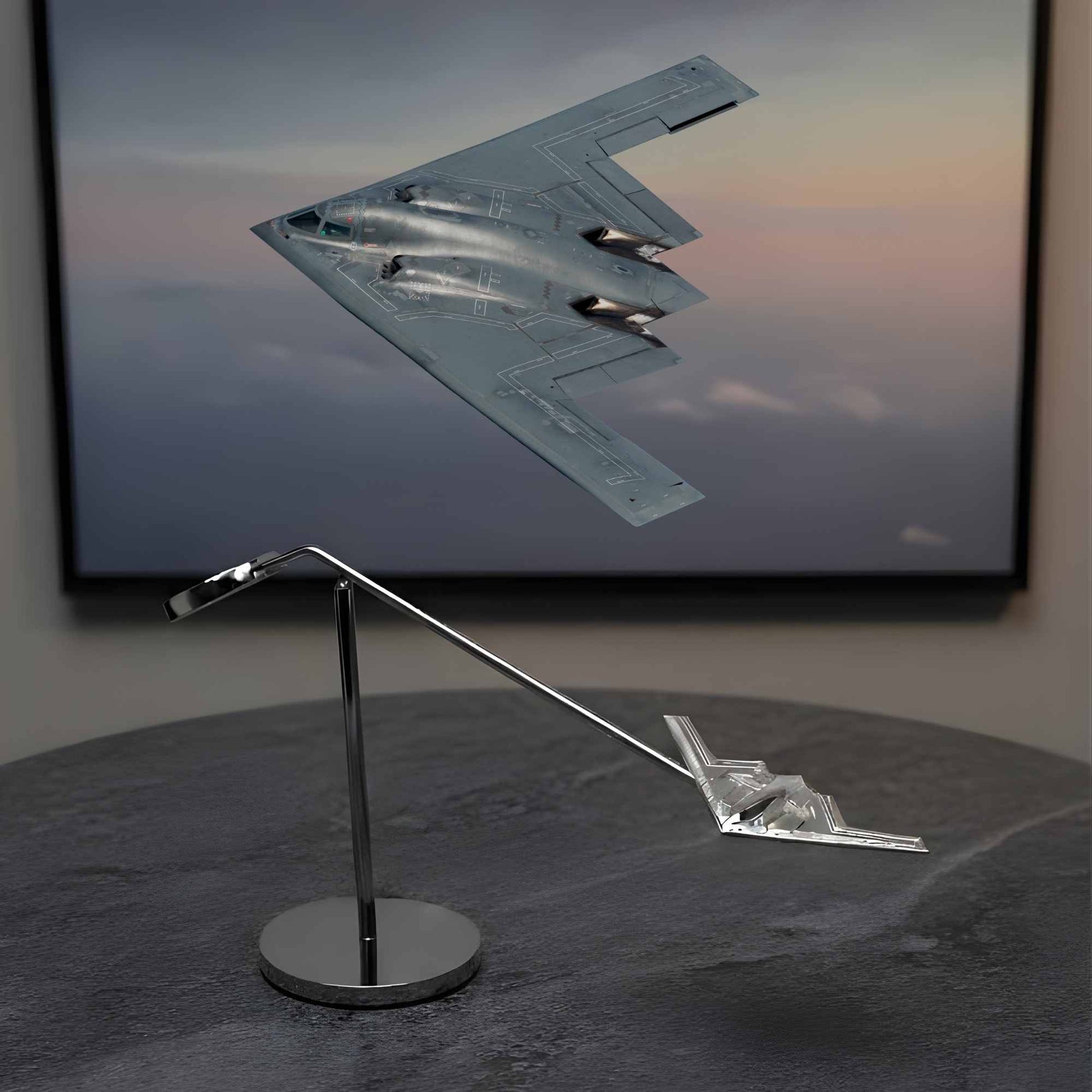 B2 Balance Model - Chrome Brass Scale Model Desk Sculpture OSCAR BRAVO STUDIO