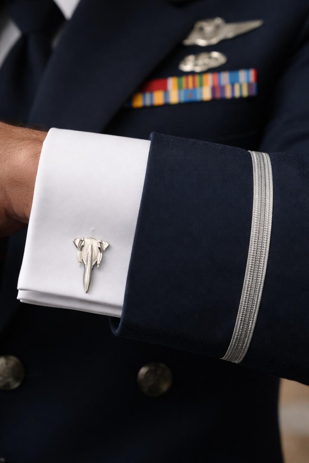 SR-71 Blackbird Cufflinks, Silver Plated Aviation Jewelry, Pilot & Air Force Gift OSCAR BRAVO STUDIO