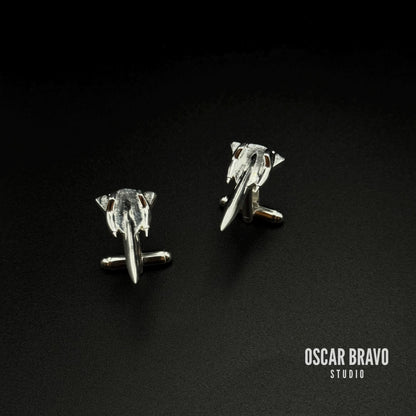 SR-71 Blackbird Cufflinks, Silver Plated Aviation Jewelry, Pilot & Air Force Gift OSCAR BRAVO STUDIO