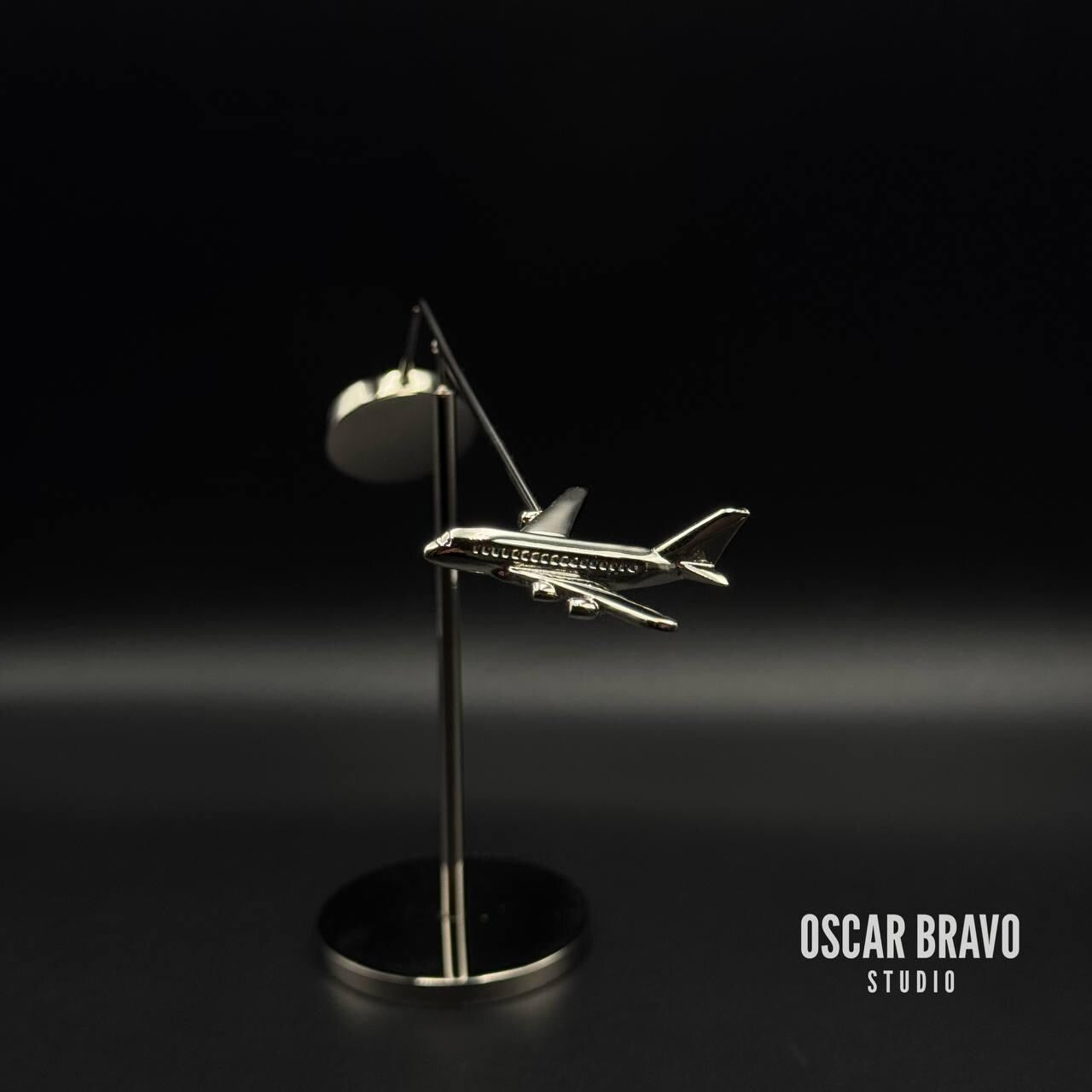 Airplane Model Desktop Balance Decoration – 4 Engine Jet Sculpture, Airbus A380 & Boeing 747 Inspired Gift OSCAR BRAVO STUDIO