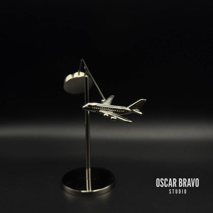 Airplane Model Desktop Balance Decoration – 4 Engine Jet Sculpture, Airbus A380 & Boeing 747 Inspired Gift OSCAR BRAVO STUDIO