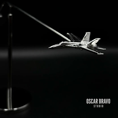 F18 Hornet Balance Model | Floating Fighter Jet Desk Art for Pilots, Veterans, and Aviation Fans OSCAR BRAVO STUDIO