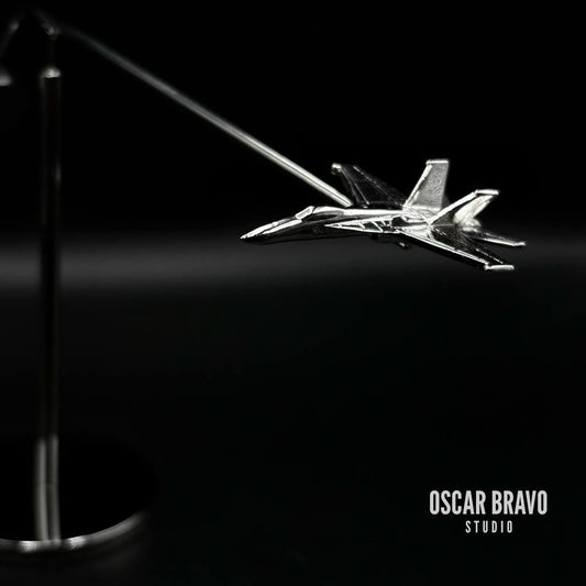 F18 Hornet Balance Model | Floating Fighter Jet Desk Art for Pilots, Veterans, and Aviation Fans OSCAR BRAVO STUDIO