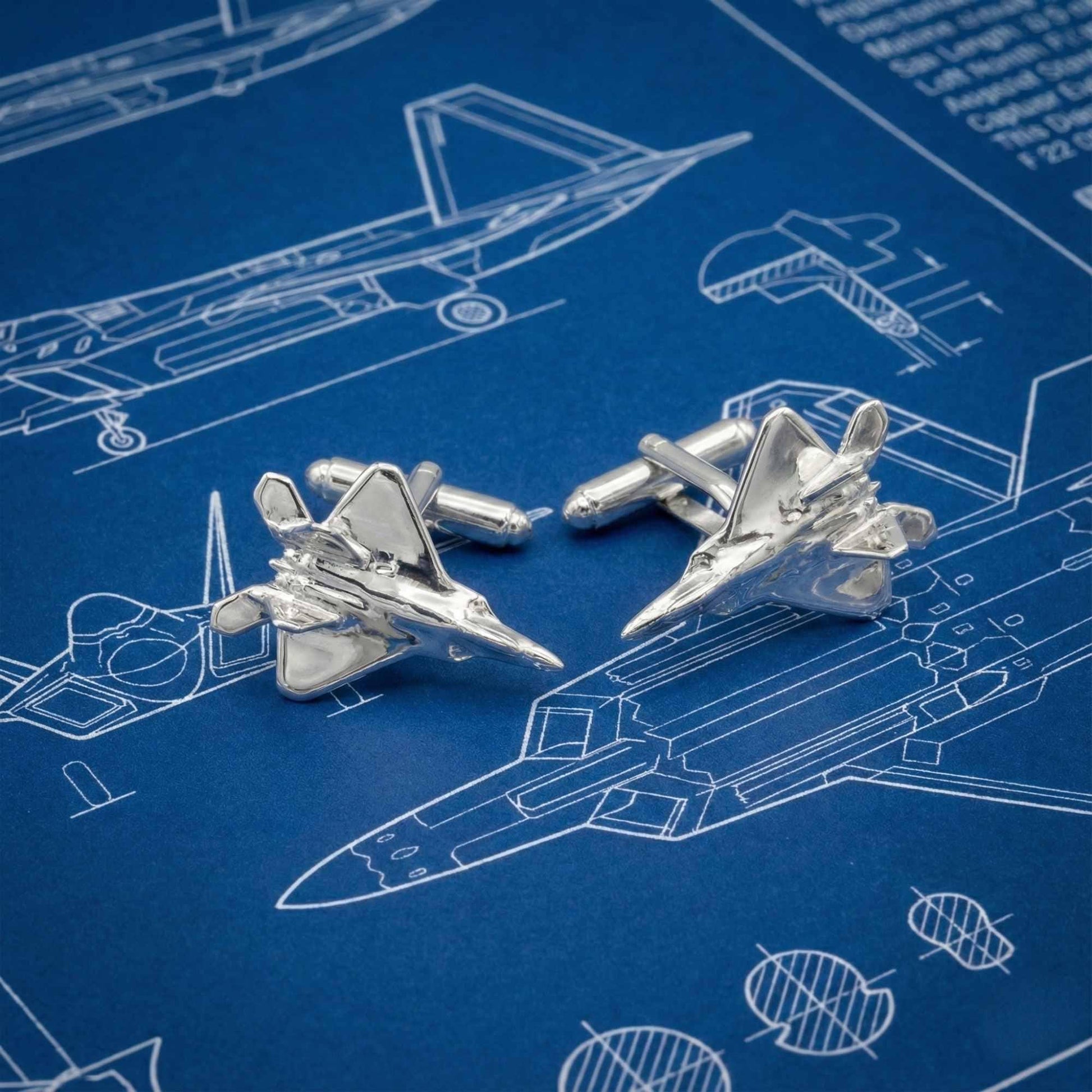 F22 Raptor Cufflinks - Stealth Fighter Jet Pilot Gift - Military Aviation Jewelry - Air Force Gift for Men OSCAR BRAVO STUDIO