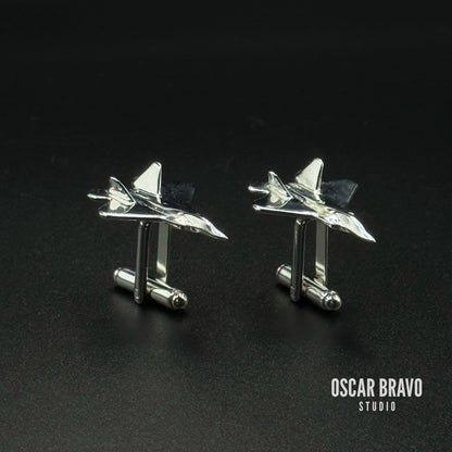 F22 Raptor Cufflinks - Stealth Fighter Jet Pilot Gift - Military Aviation Jewelry - Air Force Gift for Men OSCAR BRAVO STUDIO