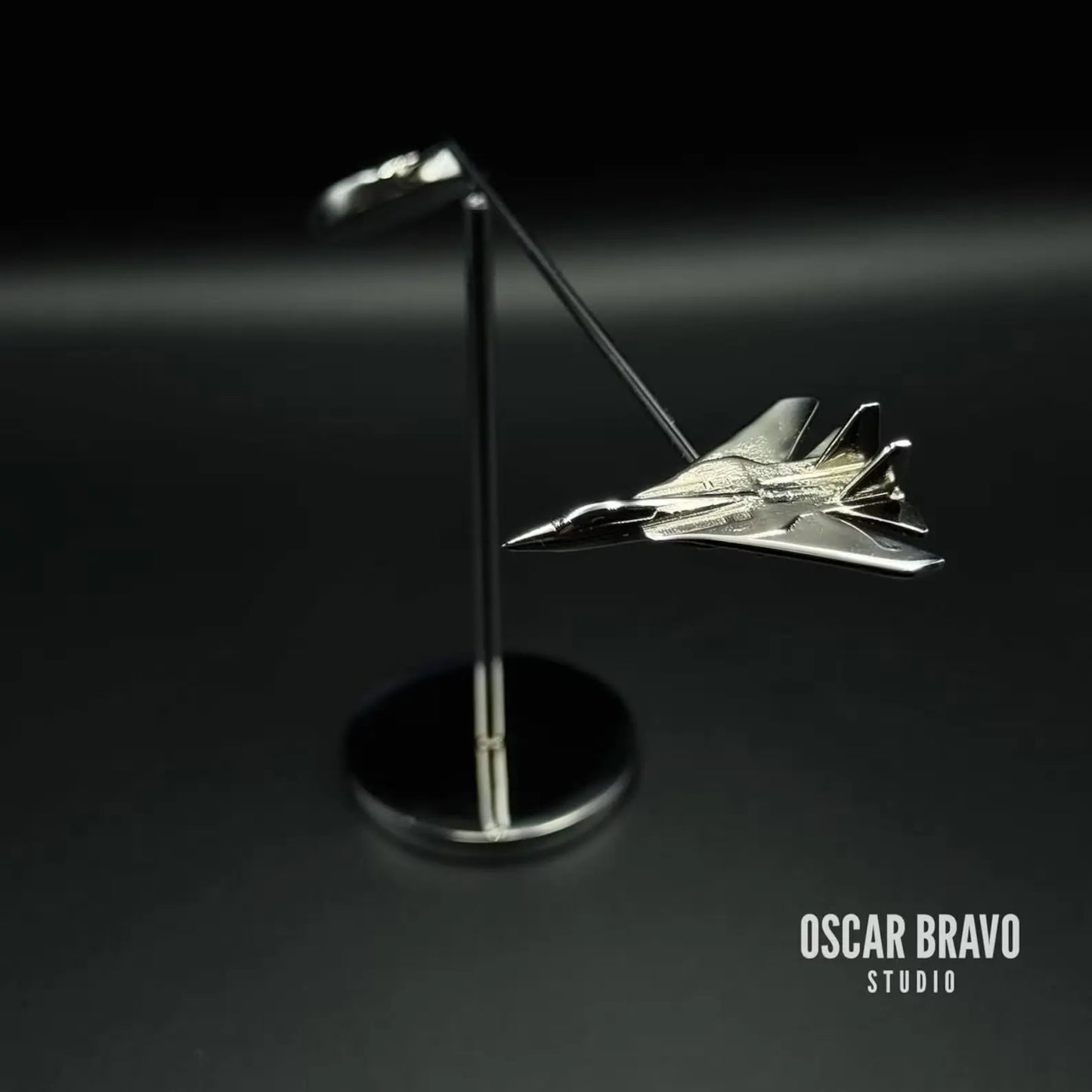 F-14 Tomcat Balance Model: Chrome Aviation Sculpture, Navy Pilot Gift OSCAR BRAVO STUDIO