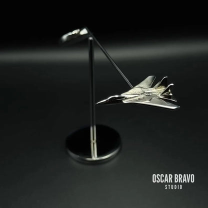 F-14 Tomcat Balance Model: Chrome Aviation Sculpture, Navy Pilot Gift OSCAR BRAVO STUDIO