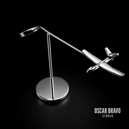 MQ-9 Reaper Kinetic Balance Desk Model — Handmade Solid Brass, Chrome-Plated Aviation Sculpture | Limited Edition OSCAR BRAVO STUDIO