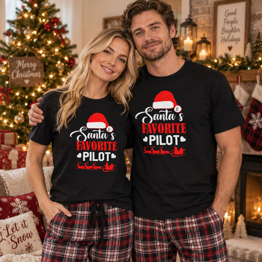 Santa's Favorite Pilot T-Shirt OSCAR BRAVO STUDIO